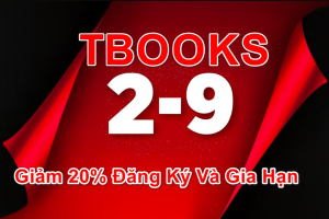 Chúc Mừng 2-9 Tbooks giảm giá 20% các gói đăng ký, gia hạn và nâng cấp Tài khoản