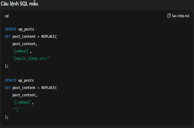 shortcode nhúng audio trong website